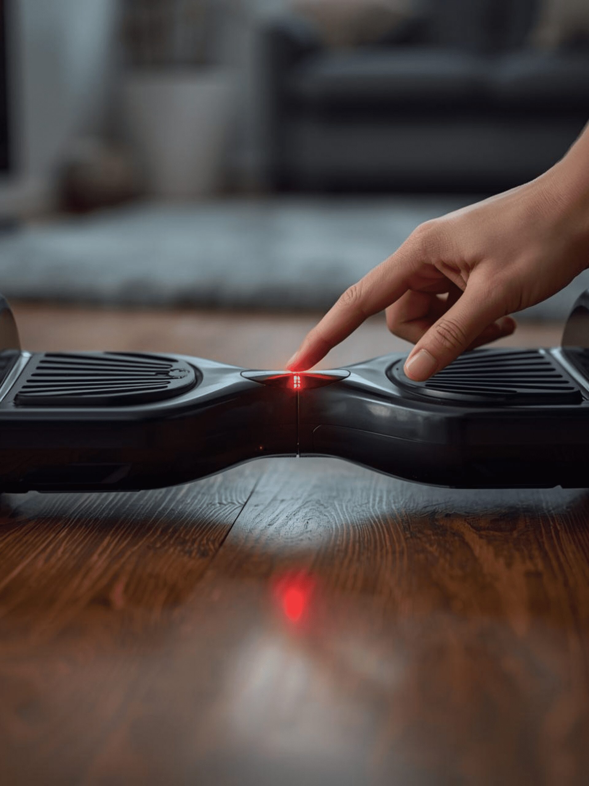 Hoverboard flashing red light and beeping due to balance sensor error, being reset by holding the power button