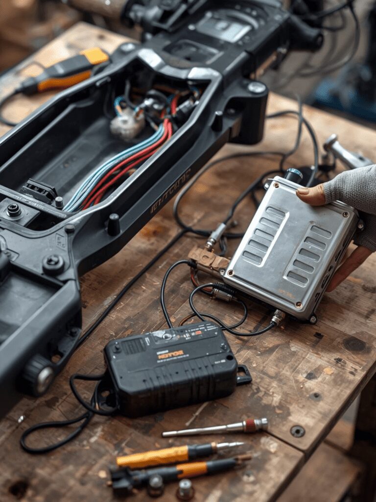 Performing a Jetson Bolt Pro speed hack by swapping the stock controller with an unlocked aftermarket 350W controller to bypass the speed limiter