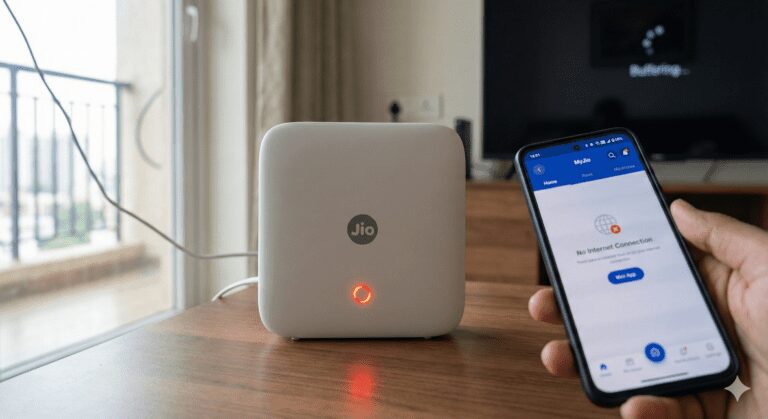 Jio AirFiber Red Light Error: No Internet Signal Indicator