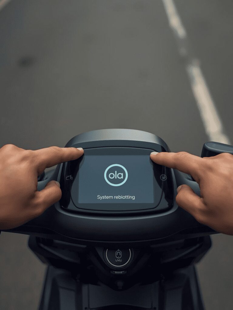 Performing a hard reset on Ola S1 Pro by holding Reverse and Power buttons